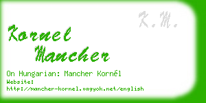 kornel mancher business card